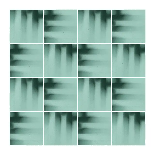 Ejemplo 4 de colocación de Azulejo Fumé 10x10 Verde Agua Brillo