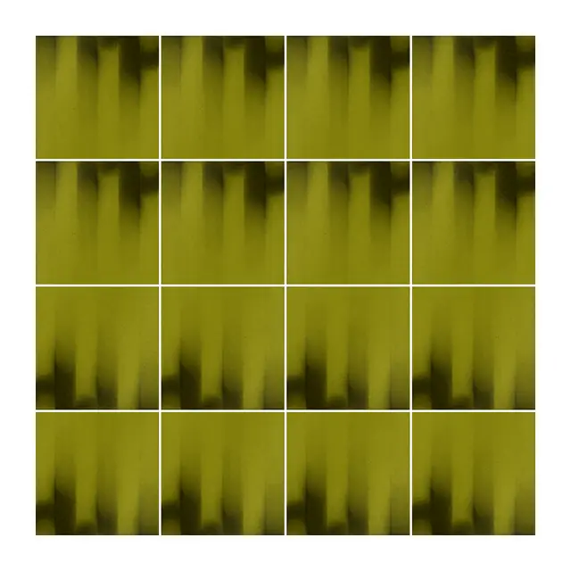 Ejemplo 1 de colocación de Azulejo Fumé 10x10 Verde Aguacate Brillo