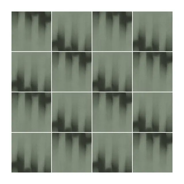 Ejemplo 2 de colocación de Azulejo Fumé 10x10 Verde Caqui Mate