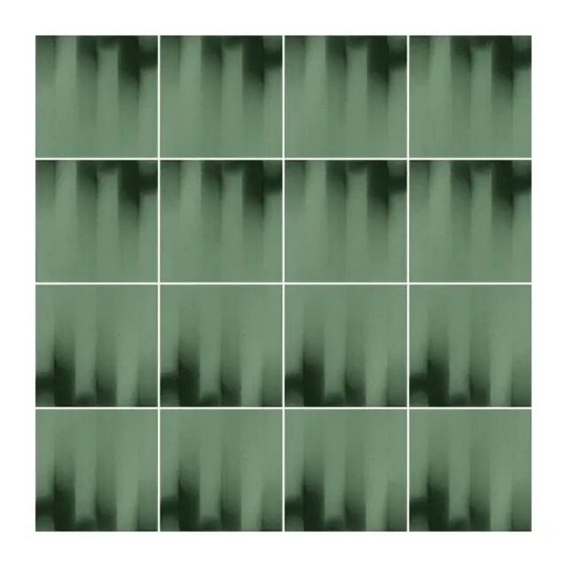 Ejemplo 1 de colocación de Azulejo Fumé 10x10 Verde Oscuro Brillo