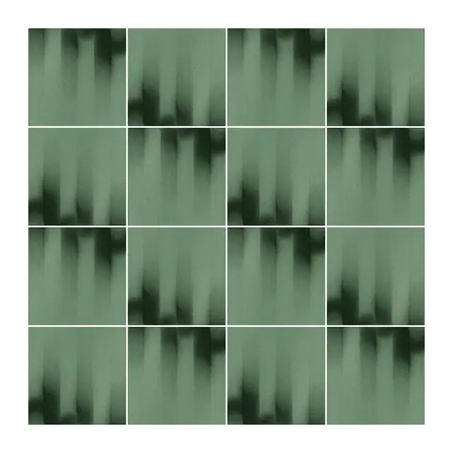 Ejemplo 2 de colocación de Azulejo Fumé 10x10 Verde Oscuro Brillo