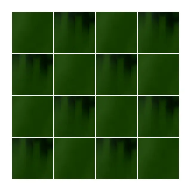 Ejemplo 3 de colocación: Azulejo Fumé 10x10 Verde Victoriano Brillo alternado en damero con Azulejo 10x10 Liso Brillo Color Verde Victoriano