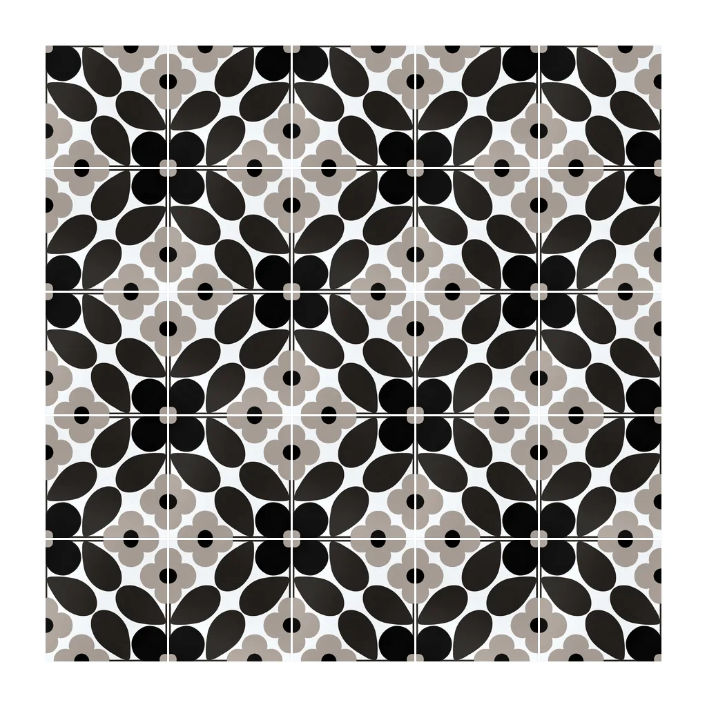 Pared revestida con Azulejo Sixties Blanco Mate 10x10 Negro