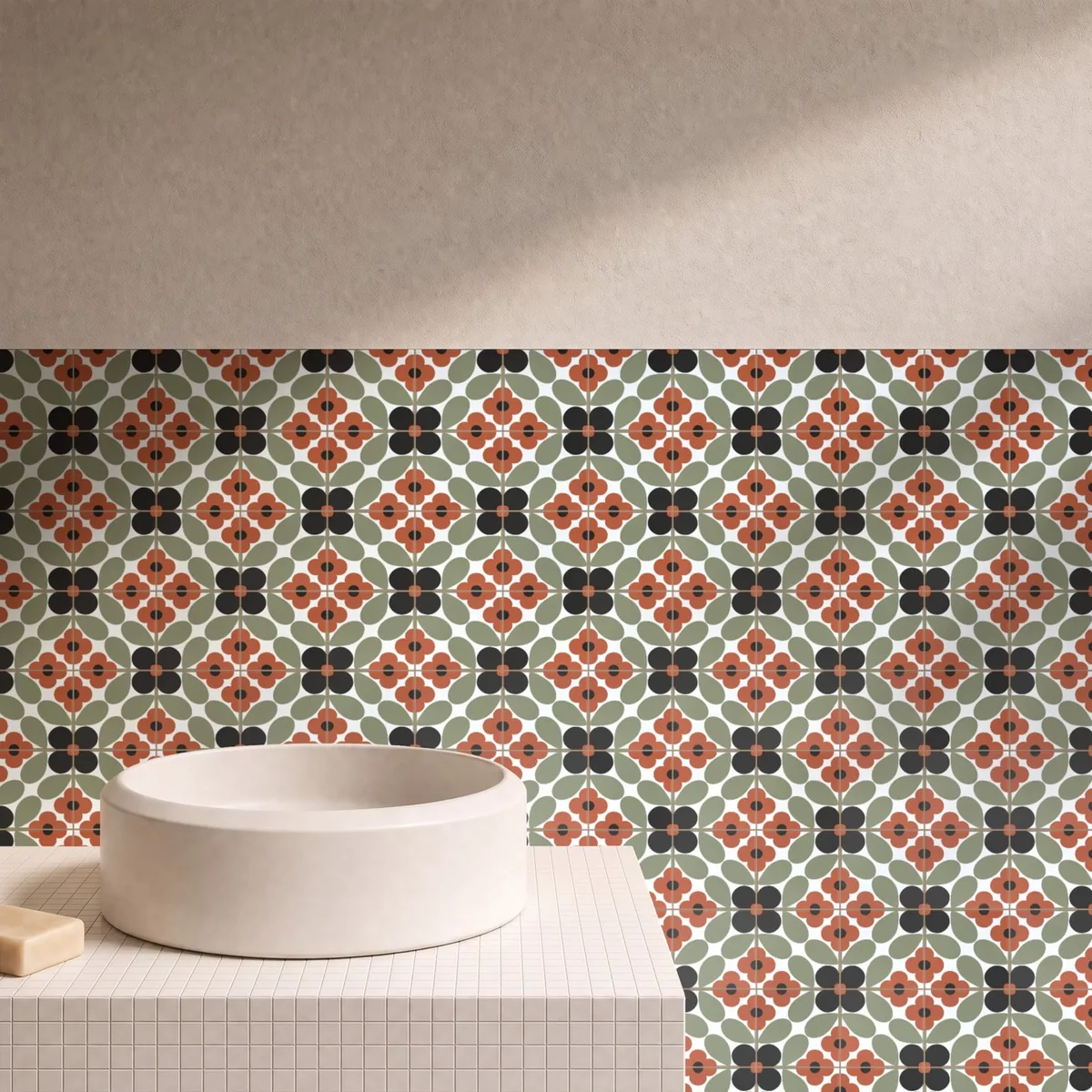 Otro ambiente con Azulejo Sixties Blanco Brillo 10x10 Olivo