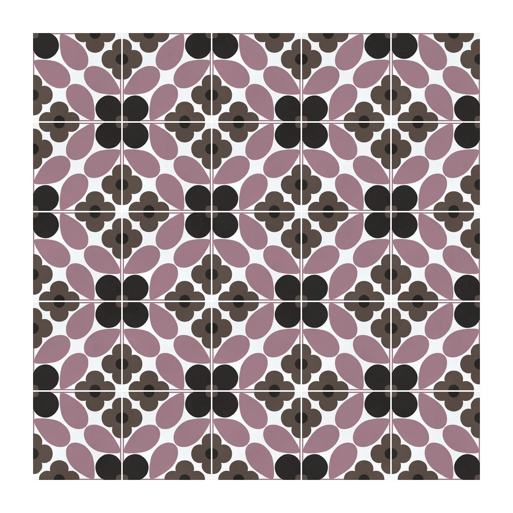 Pared revestida con Azulejo Sixties Blanco Brillo 10x10 Malva