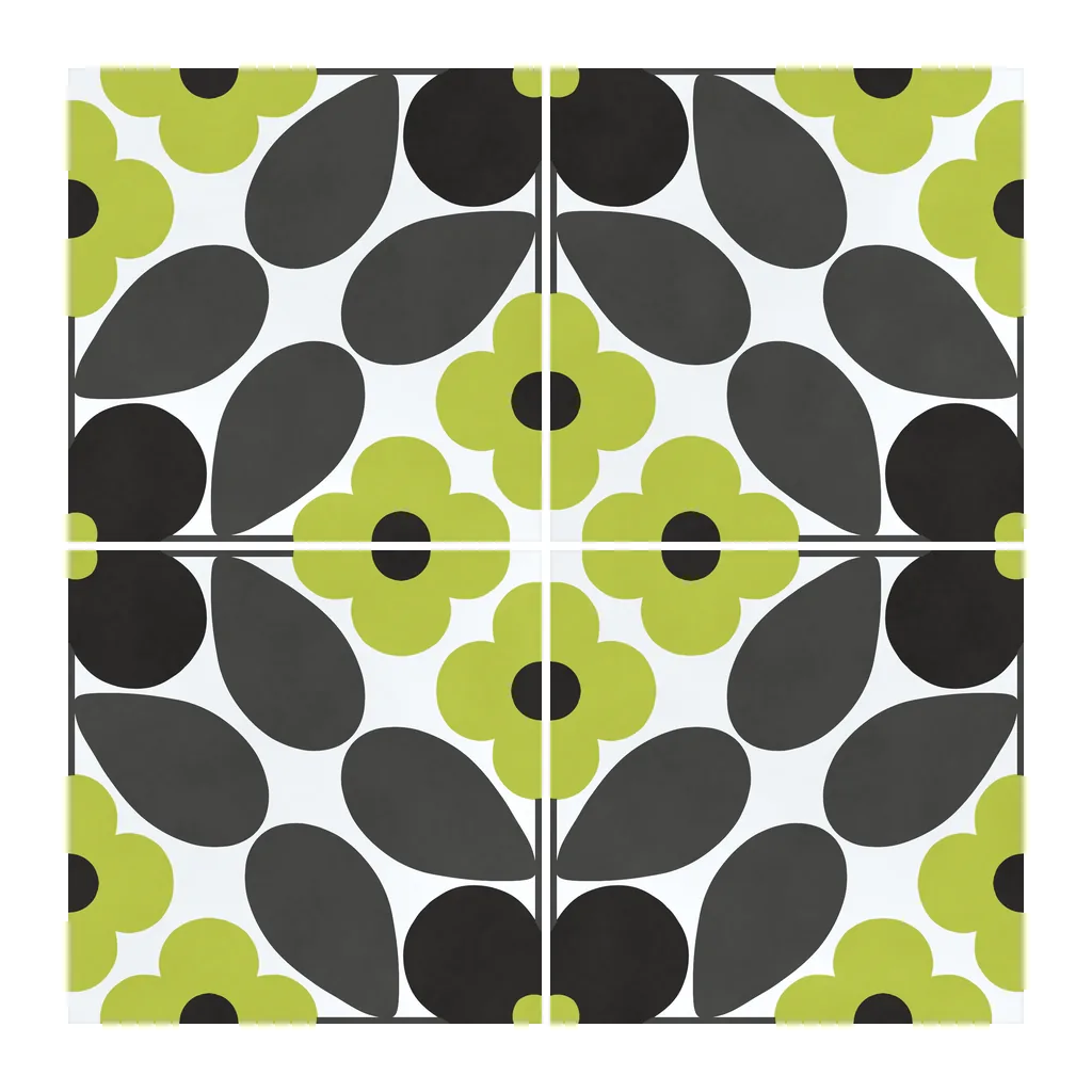 Azulejo Sixties Blanco Brillo 10x10 Verde Kiwi