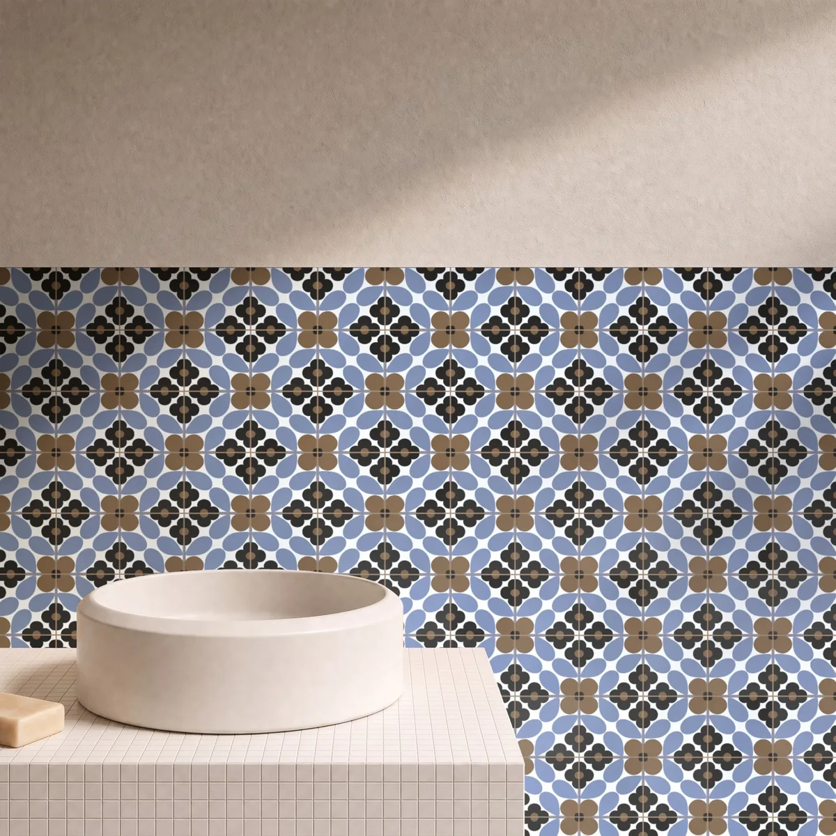 Otro ambiente con Azulejo Sixties Blanco Brillo 10x10 Avellana