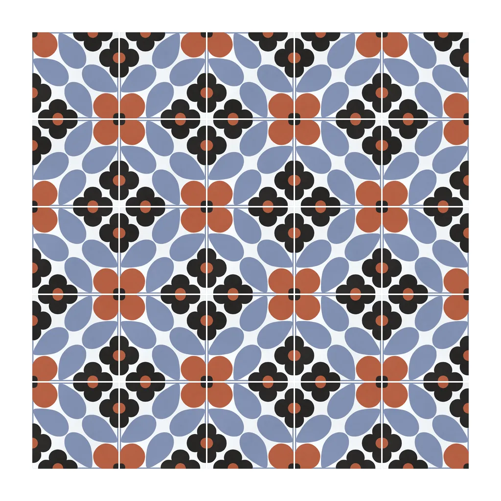 Pared revestida con Azulejo Sixties Blanco Brillo 10x10 Azul Cielo