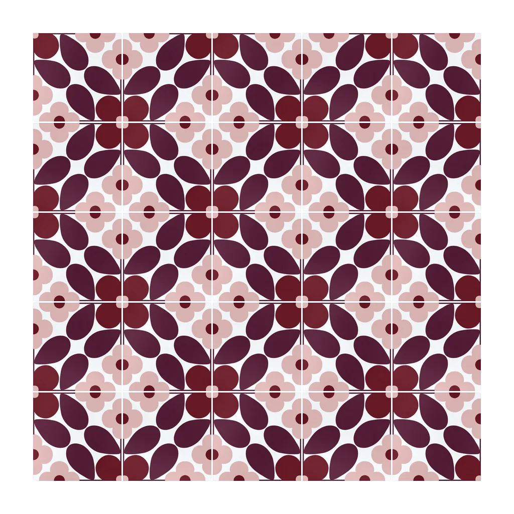 Pared revestida con Azulejo Sixties Blanco Brillo 10x10 Cereza