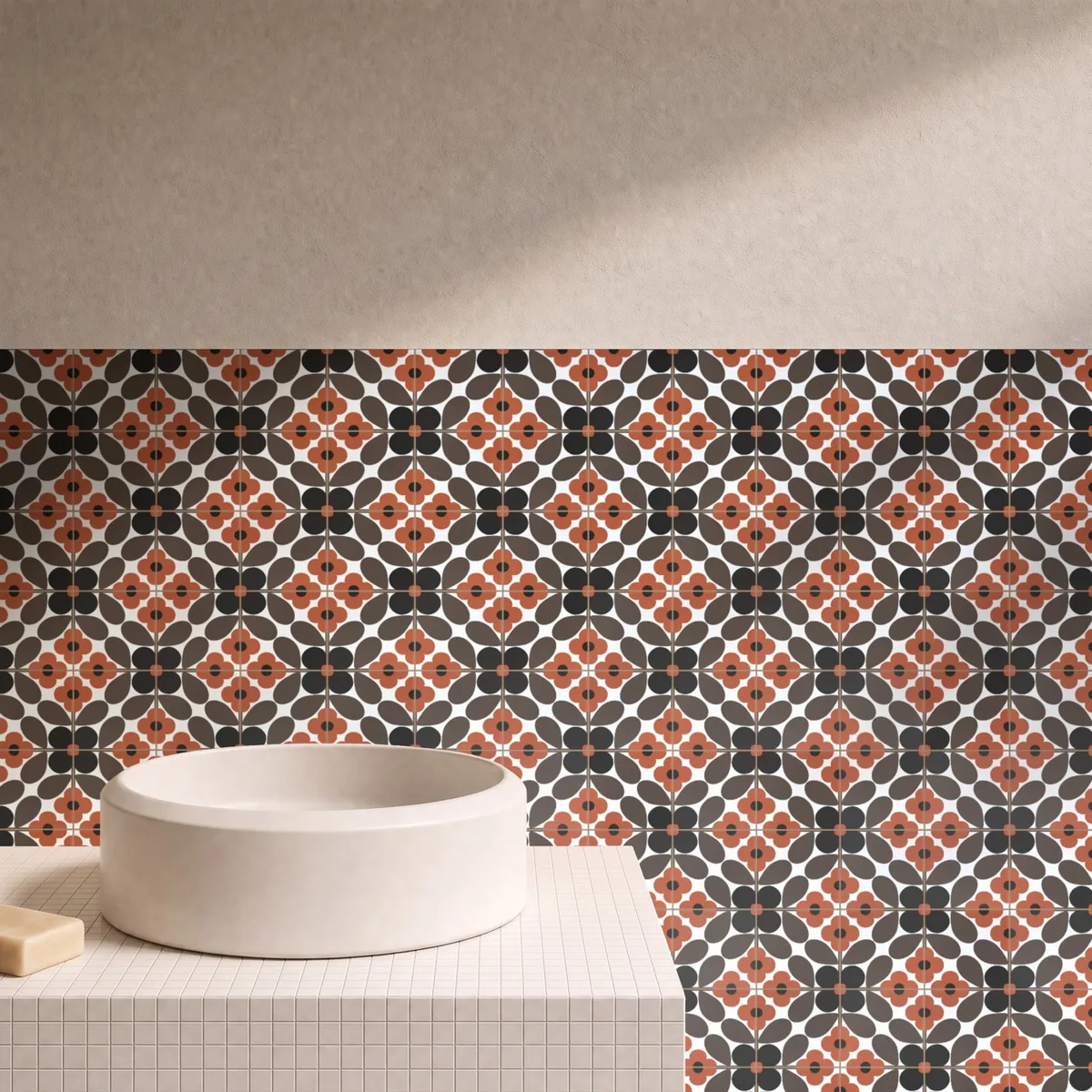 Otro ambiente con Azulejo Sixties Blanco Brillo 10x10 Nogal