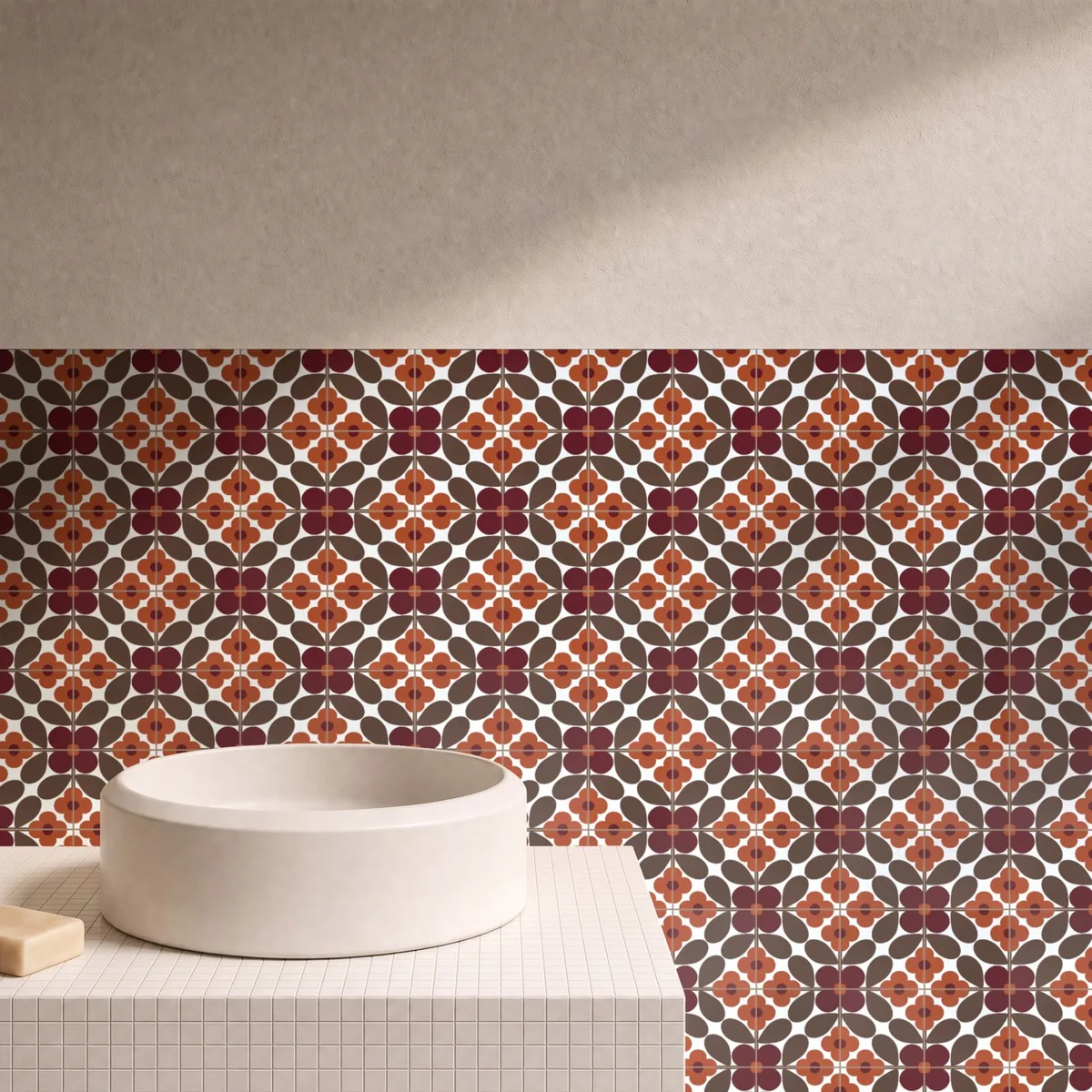 Otro ambiente con Azulejo Sixties Blanco Brillo 10x10 Terracota