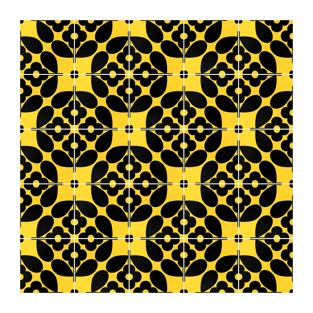 Pared revestida con Azulejo Sixties Color 10x10 Amarillo Brillo