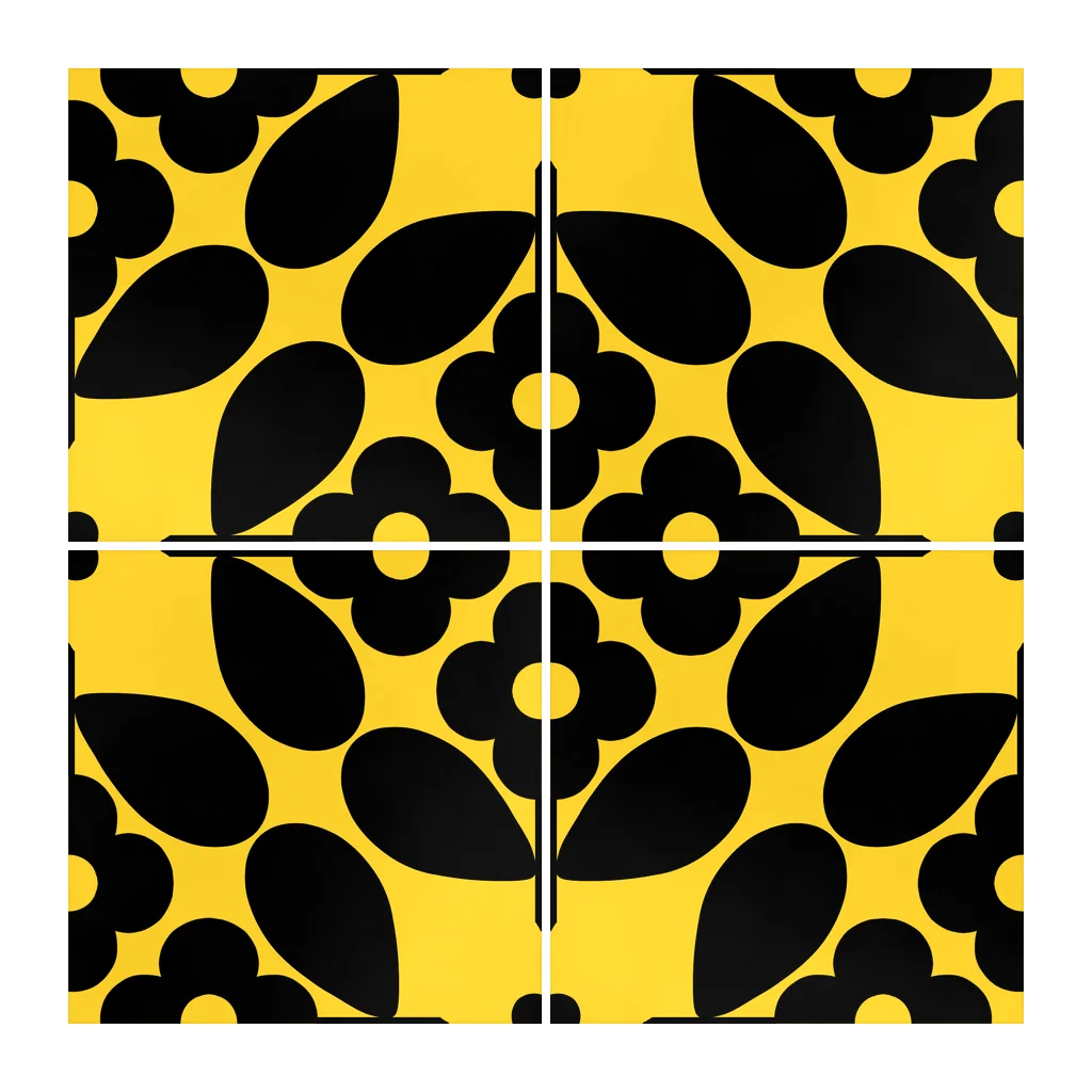 Azulejo Sixties Color 10x10 Amarillo Brillo