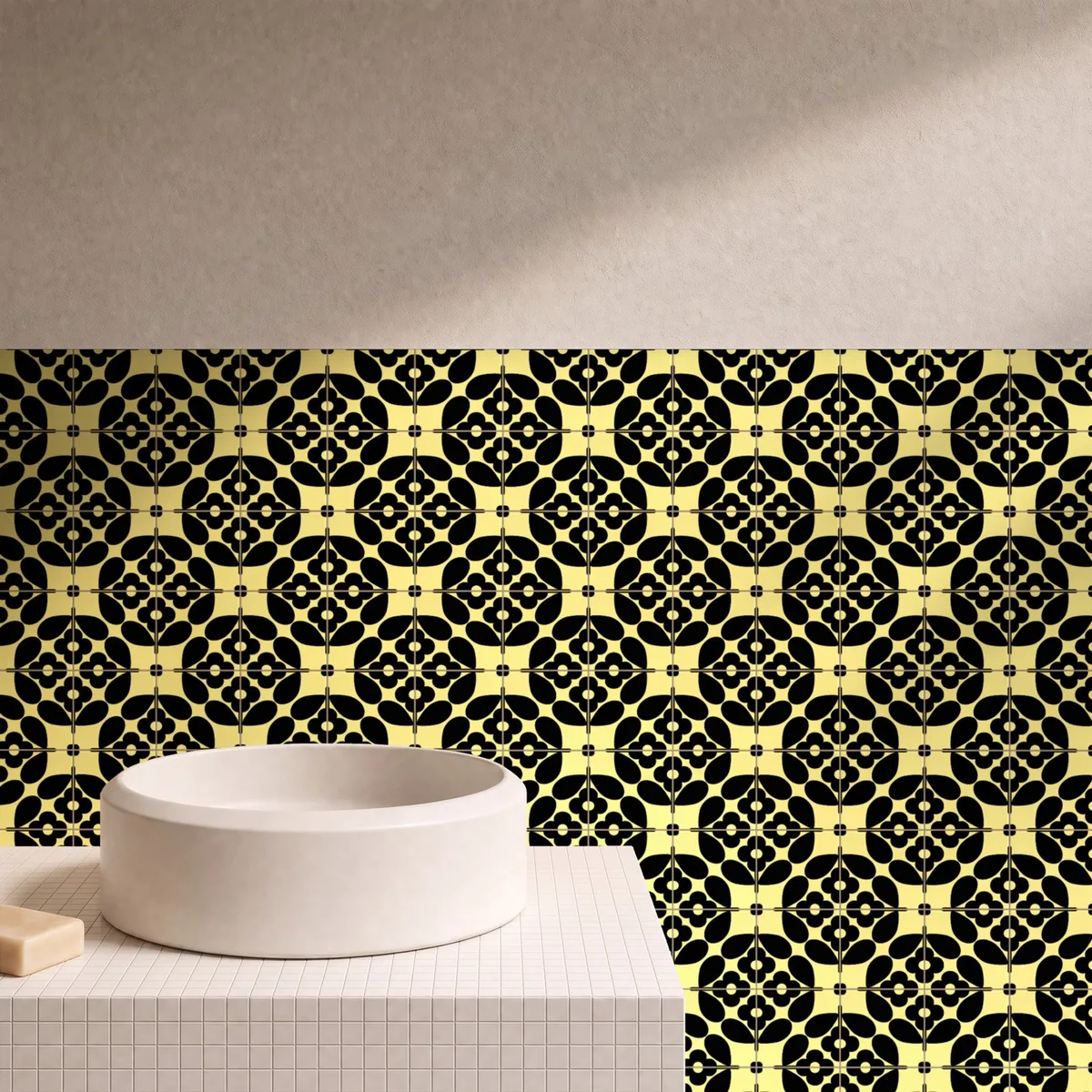 Otro ambiente con Azulejo Sixties Color 10x10 Amarillo Claro Brillo