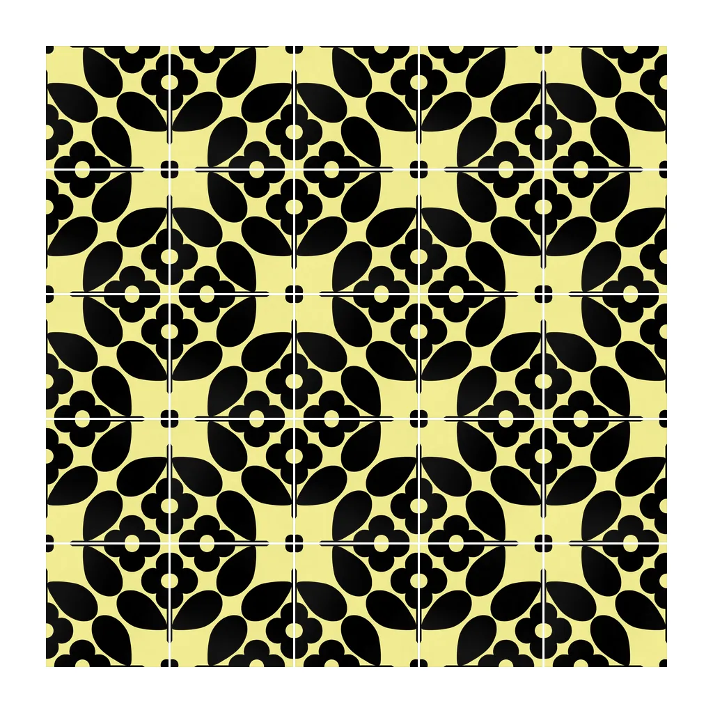 Pared revestida con Azulejo Sixties Color 10x10 Amarillo Limón Mate