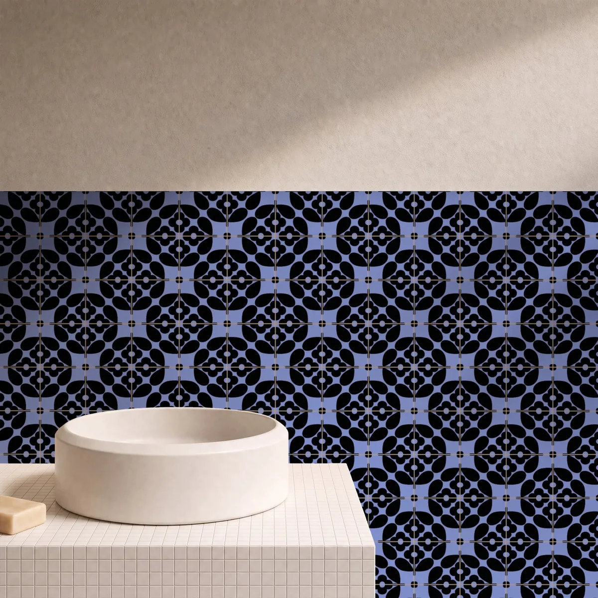 Ambiente con azulejo Sixties Color Brillo 10x10 Azul Claro