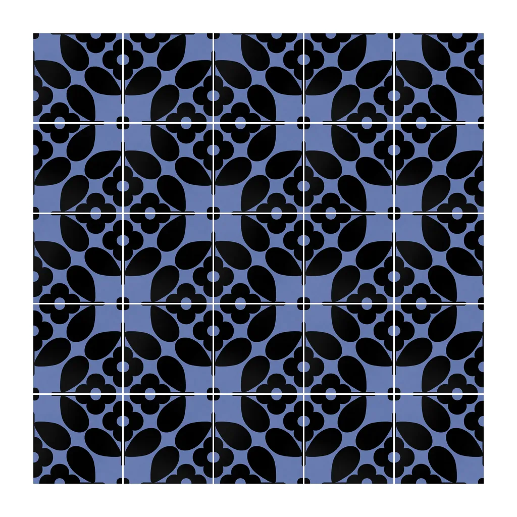 Pared revestida con Azulejo Sixties Color 10x10 Azul Marino Mate