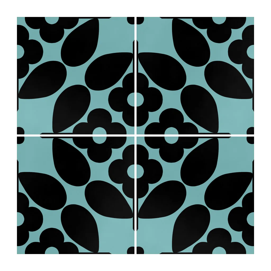 Azulejo Sixties Color 10x10 Azul Océano Brillo