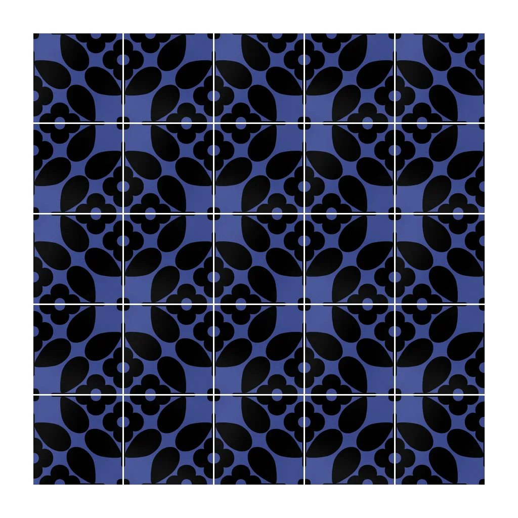 Pared revestida con Azulejo Sixties Color 10x10 Azul Oscuro Brillo