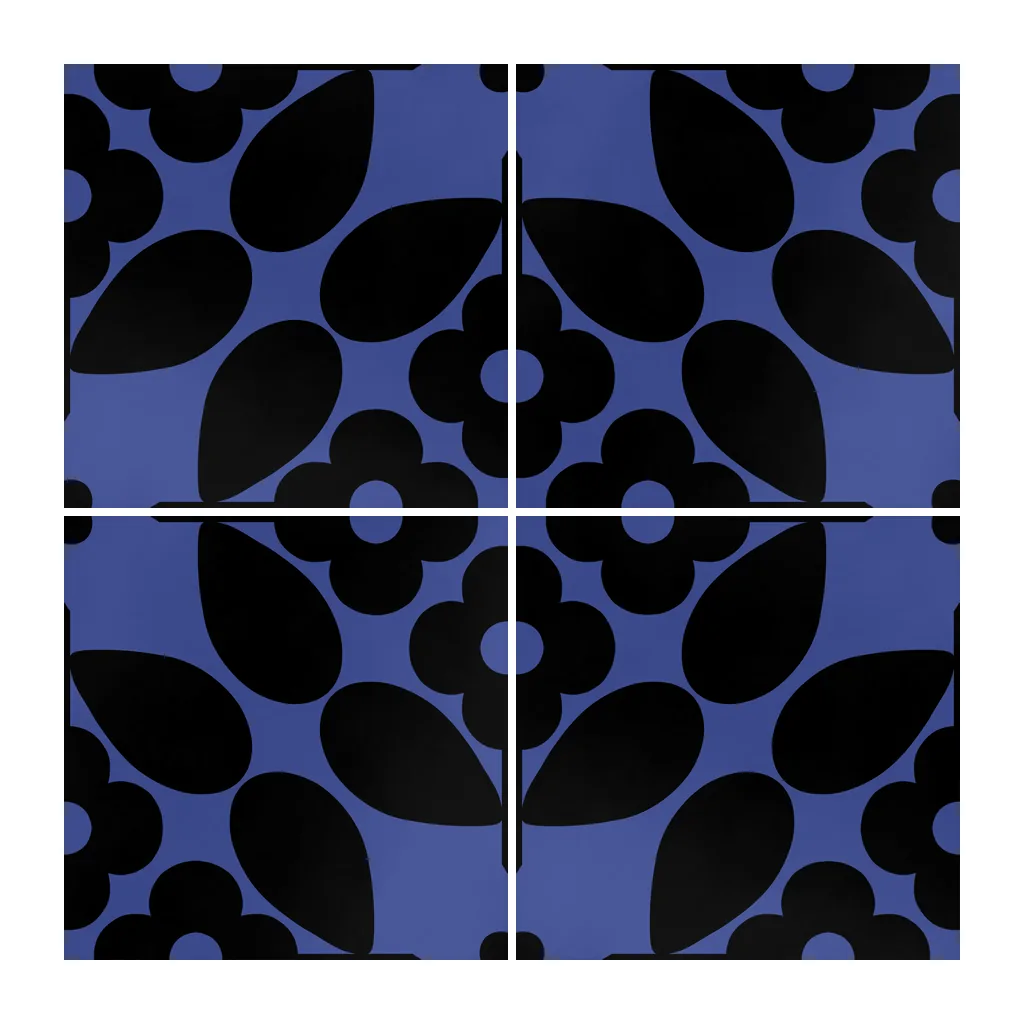 Azulejo Sixties Color 10x10 Azul Oscuro Brillo