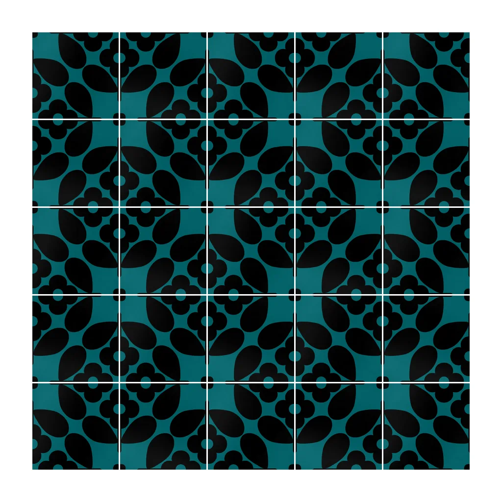 Pared revestida con Azulejo Sixties Color 10x10 Azul Turquesa Brillo