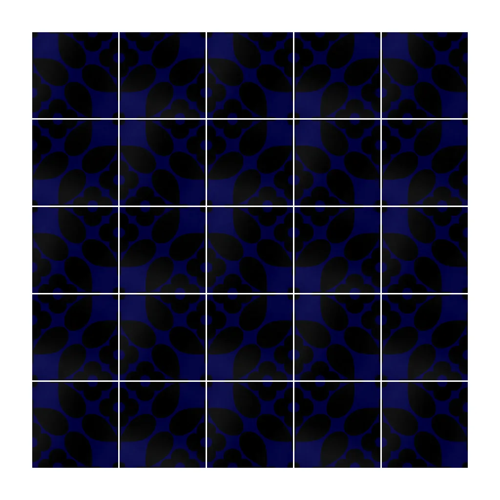 Pared revestida con Azulejo Sixties Color 10x10 Azul Victoriano Brillo