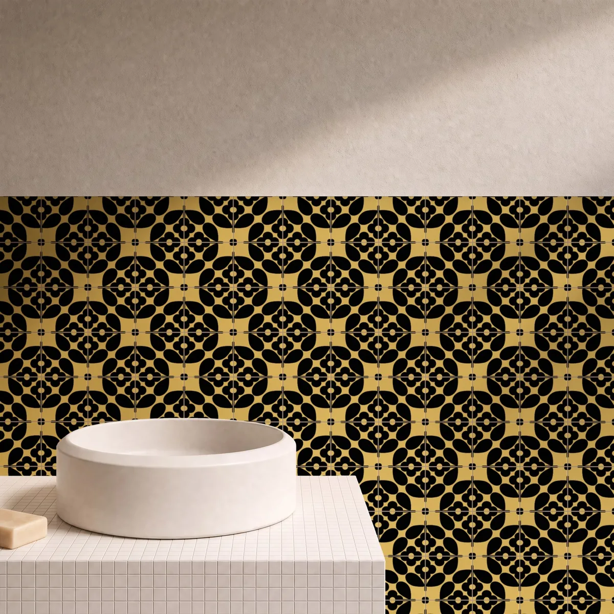 Otro ambiente con Azulejo Sixties Color 10x10 Beige Brillo