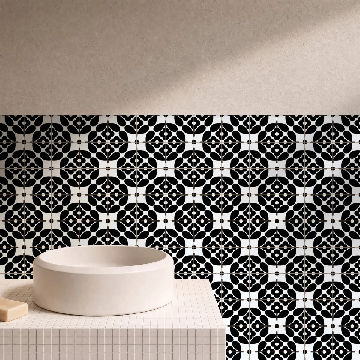 Otro ambiente con Azulejo Sixties Color 10x10 Blanco Mate