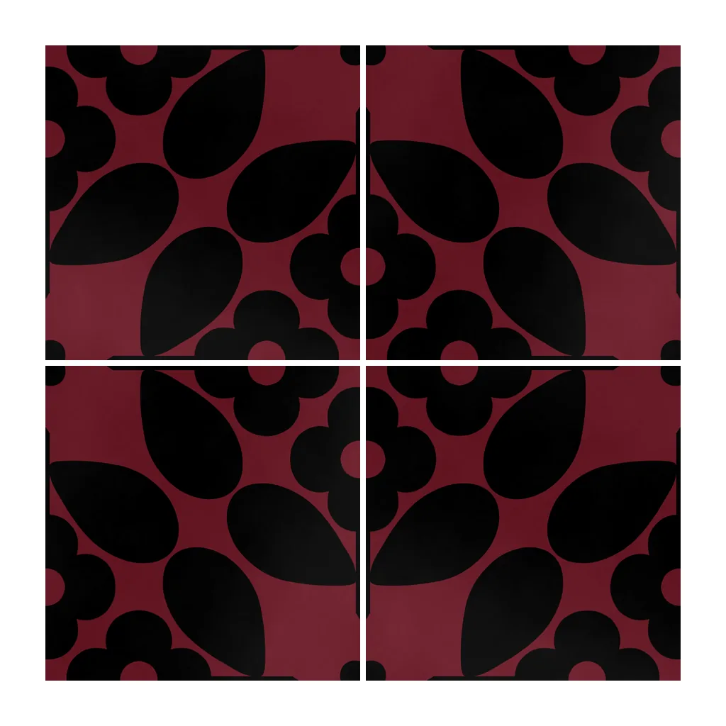 Azulejo Sixties Color 10x10 Burdeos Brillo