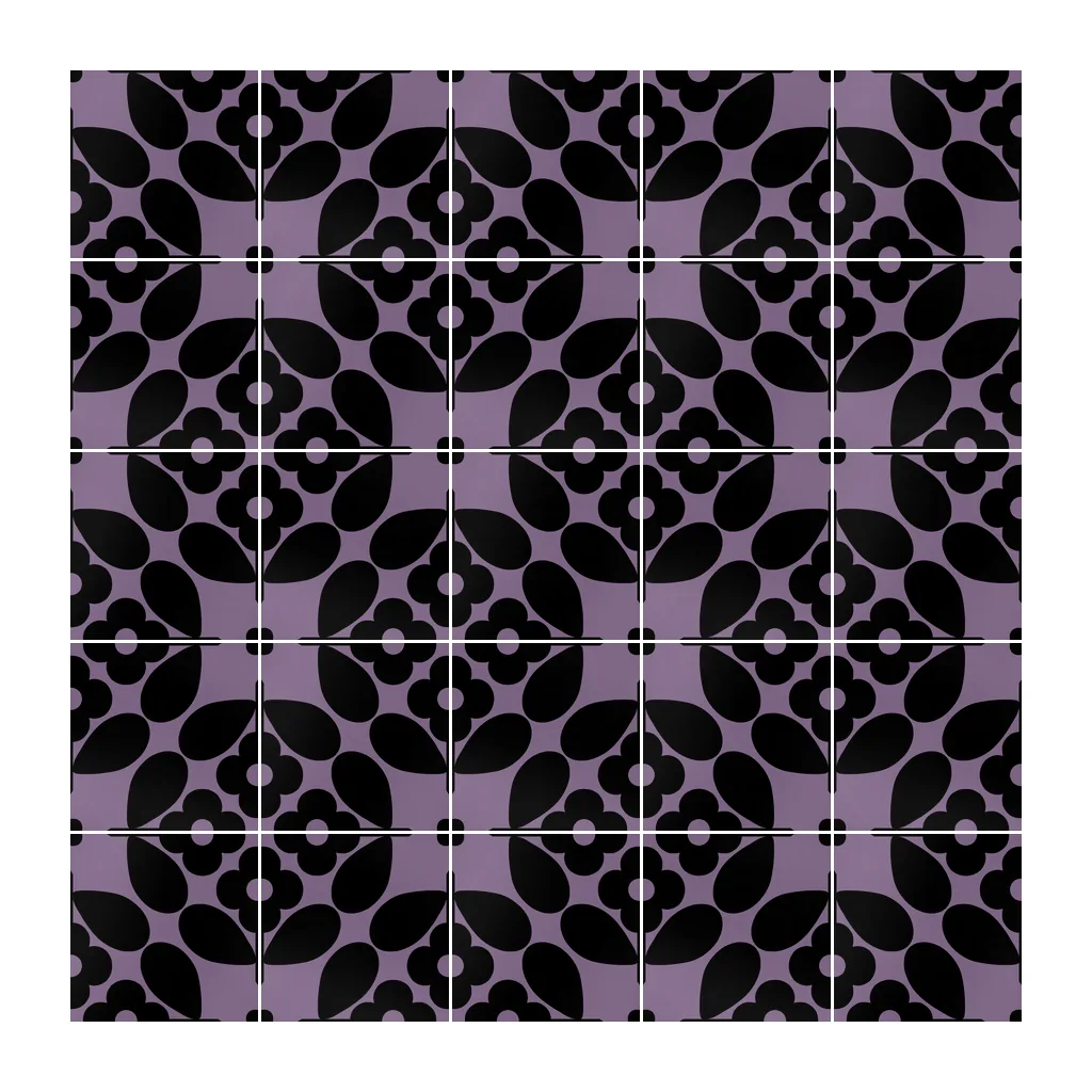 Pared revestida con Azulejo Sixties Color 10x10 Lila Brillo