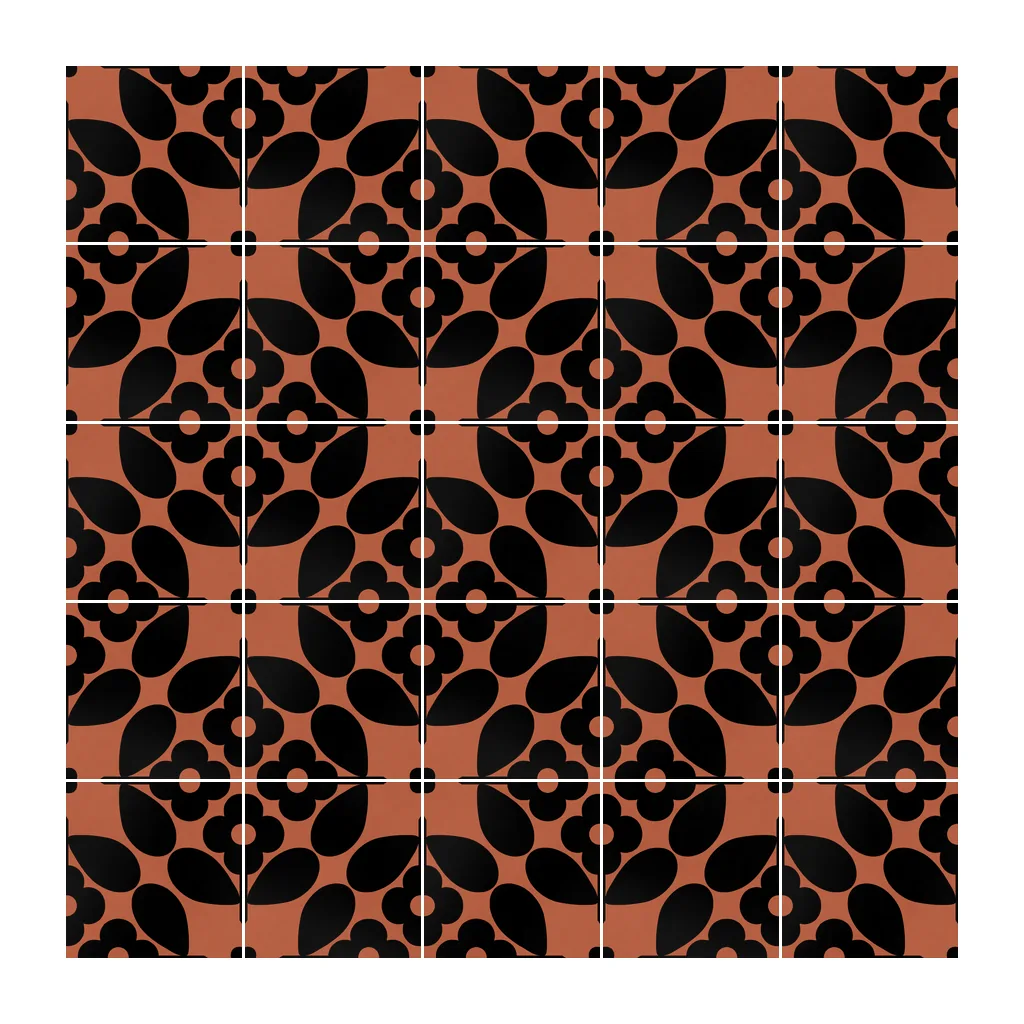 Pared revestida con Azulejo Sixties Color 10x10 Naranja Coral Mate