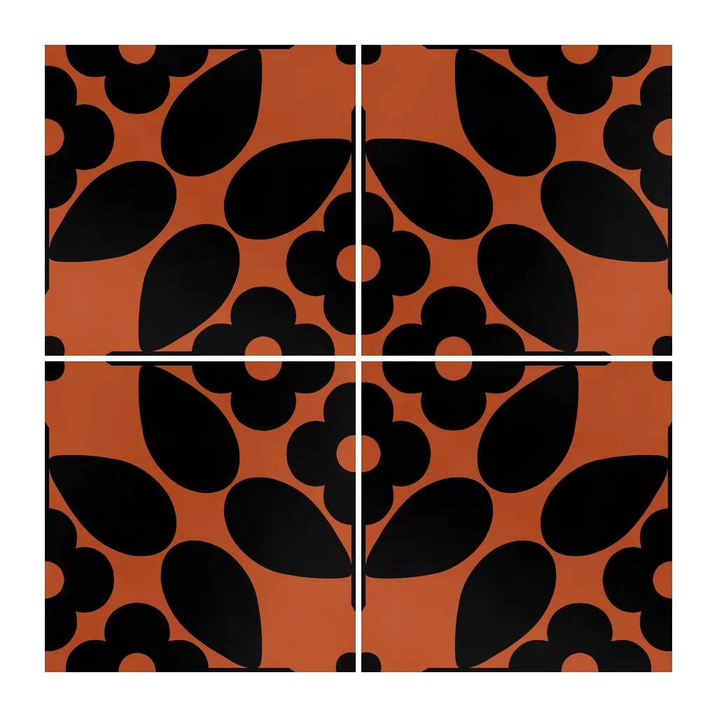 Azulejo Sixties Color 10x10 Naranja Oscuro Brillo