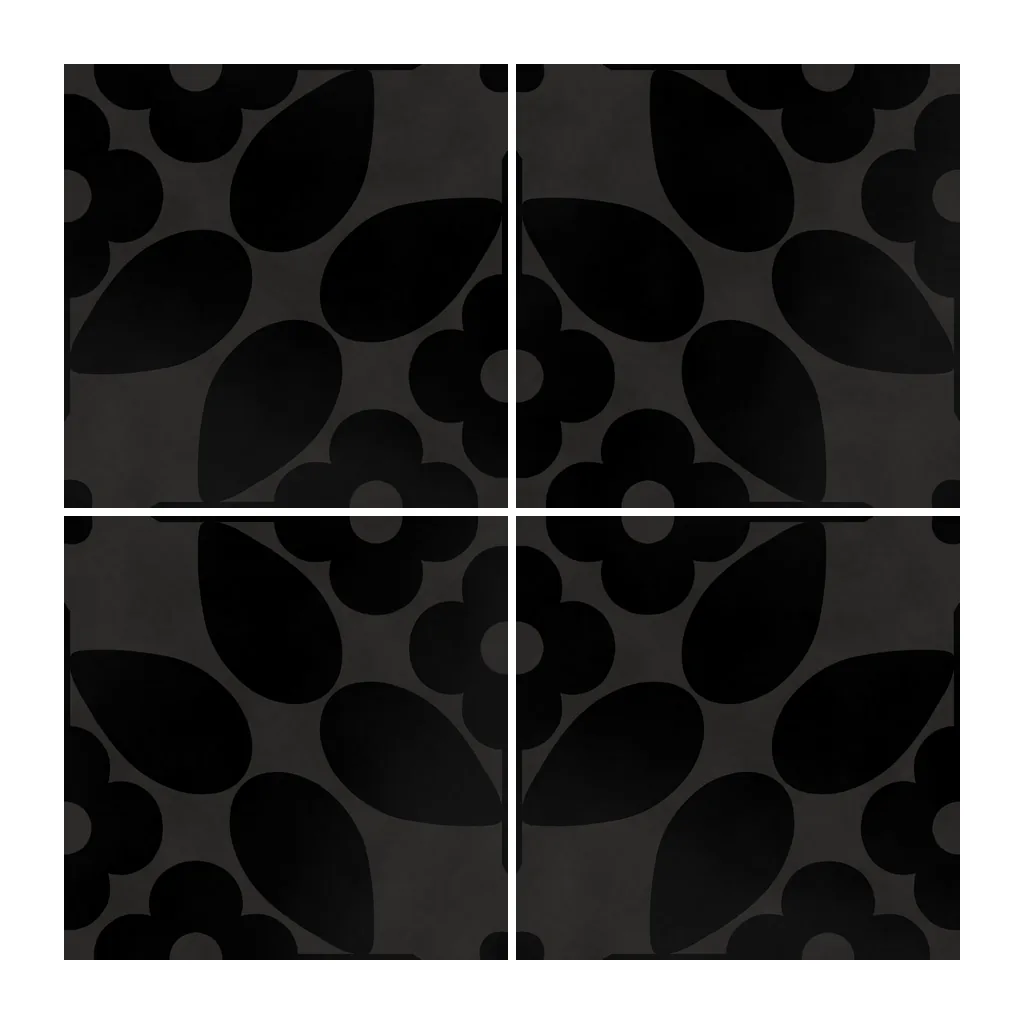 Azulejo Sixties Color 10x10 Negro Brillo