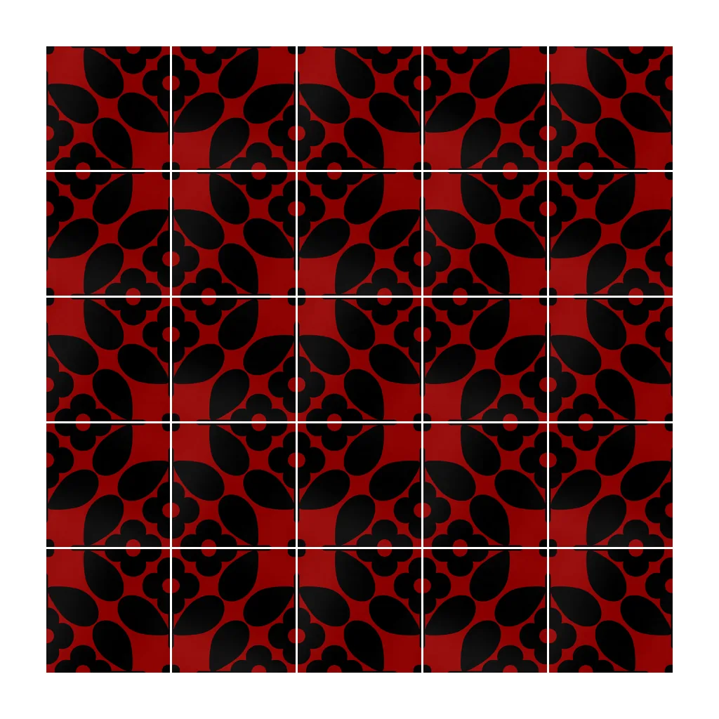 Pared revestida con Azulejo Sixties Color 10x10 Rojo Brillo