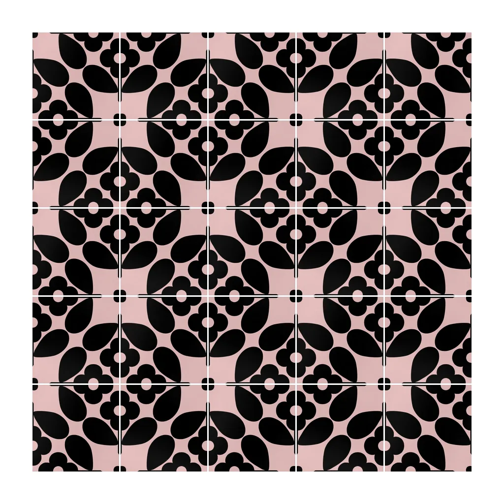 Pared revestida con Azulejo Sixties Color 10x10 Rosa Brillo