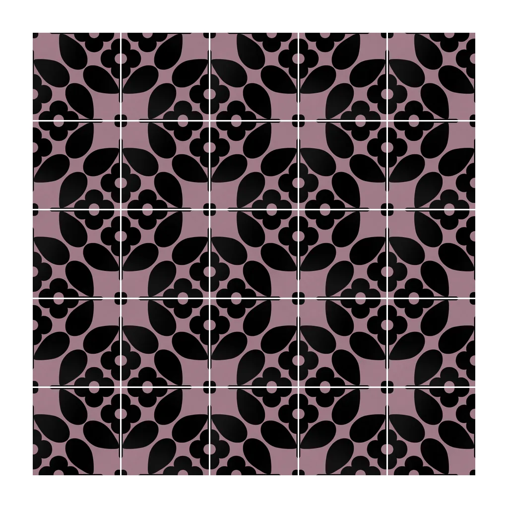 Pared revestida con Azulejo Sixties Color 10x10 Rosa Malva Mate