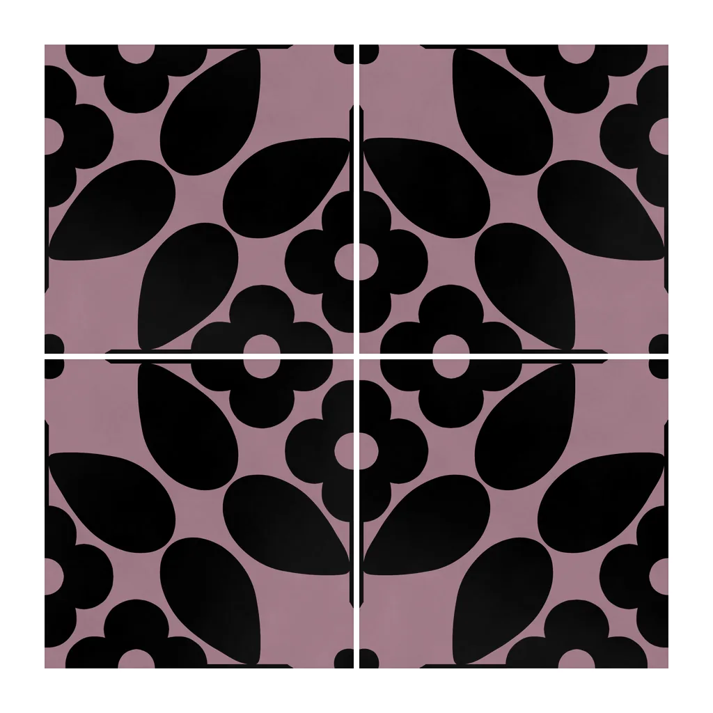 Azulejo Sixties Color 10x10 Rosa Malva Mate
