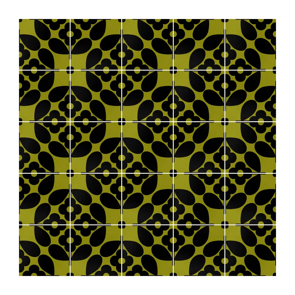 Pared revestida con Azulejo Sixties Color 10x10 Verde Aguacate Brillo
