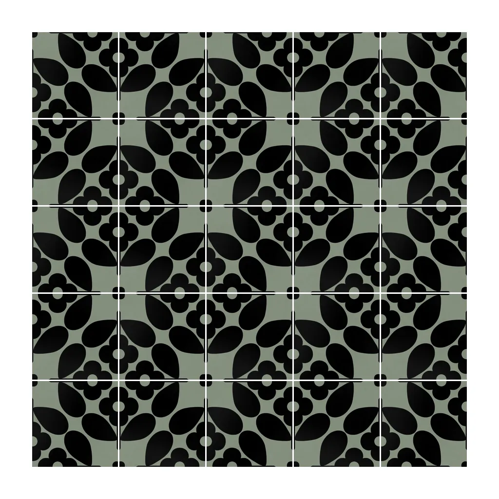 Pared revestida con Azulejo Sixties Color 10x10 Verde Caqui Mate