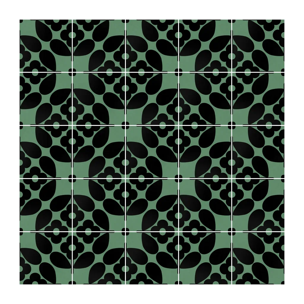 Pared revestida con Azulejo Sixties Color 10x10 Verde Mate