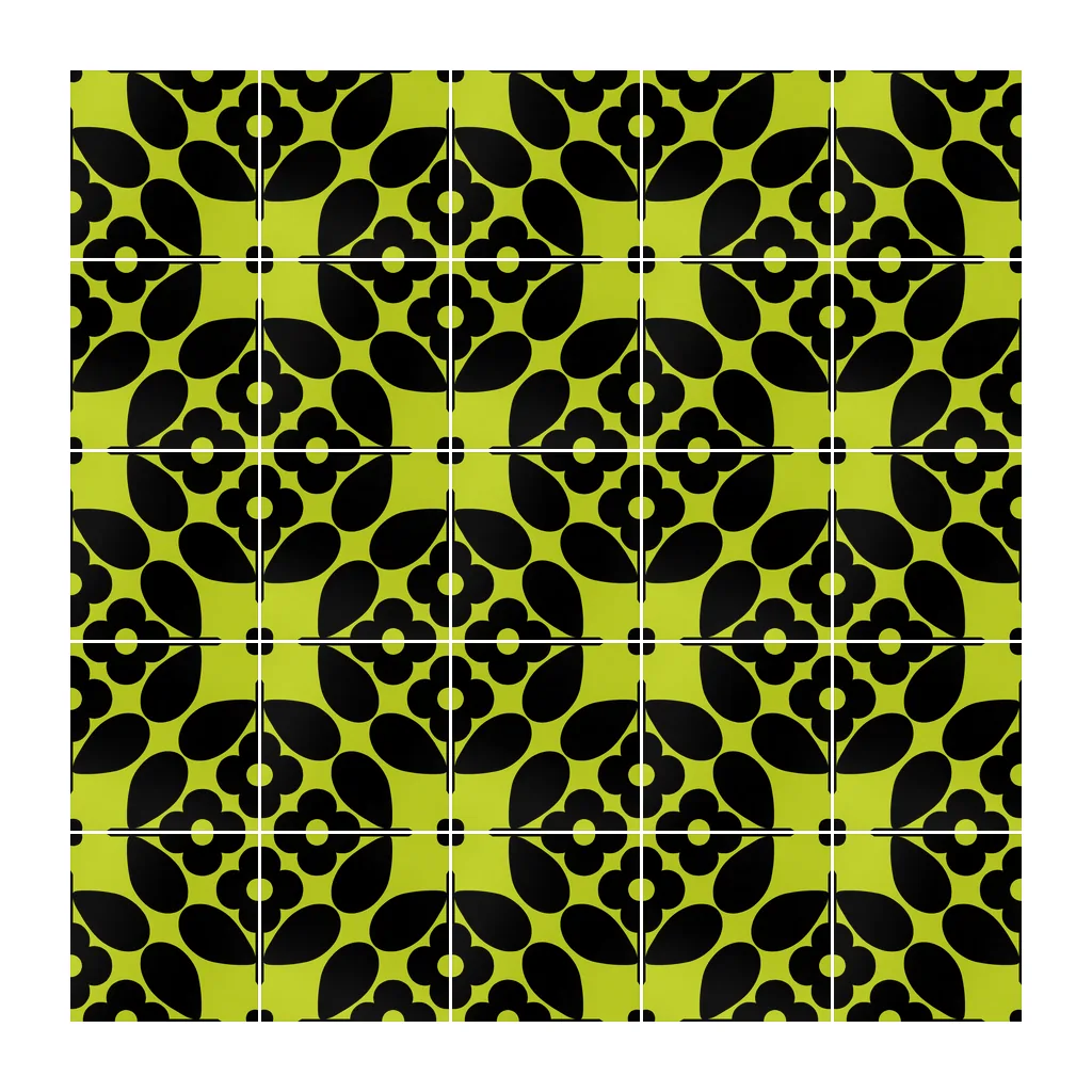 Pared revestida con Azulejo Sixties Color 10x10 Verde Musgo Brillo