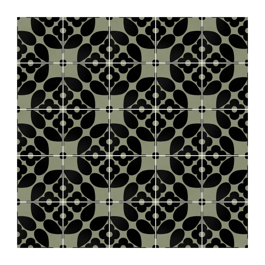 Pared revestida con Azulejo Sixties Color 10x10 Verde Oliva Mate