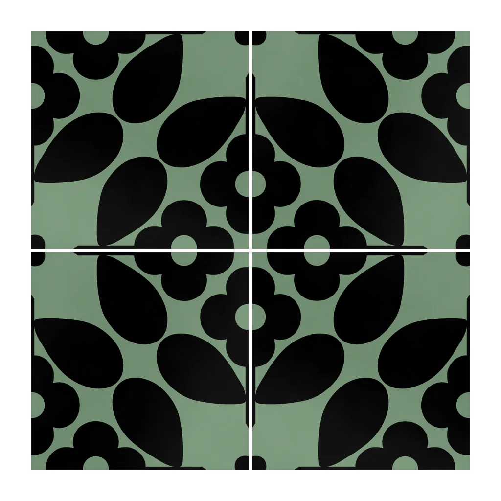 Azulejo Sixties Color 10x10 Verde Oscuro Brillo