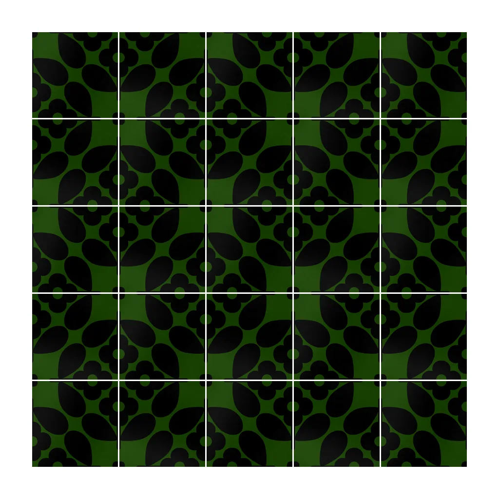 Pared revestida con Azulejo Sixties Color 10x10 Verde Victoriano Brillo