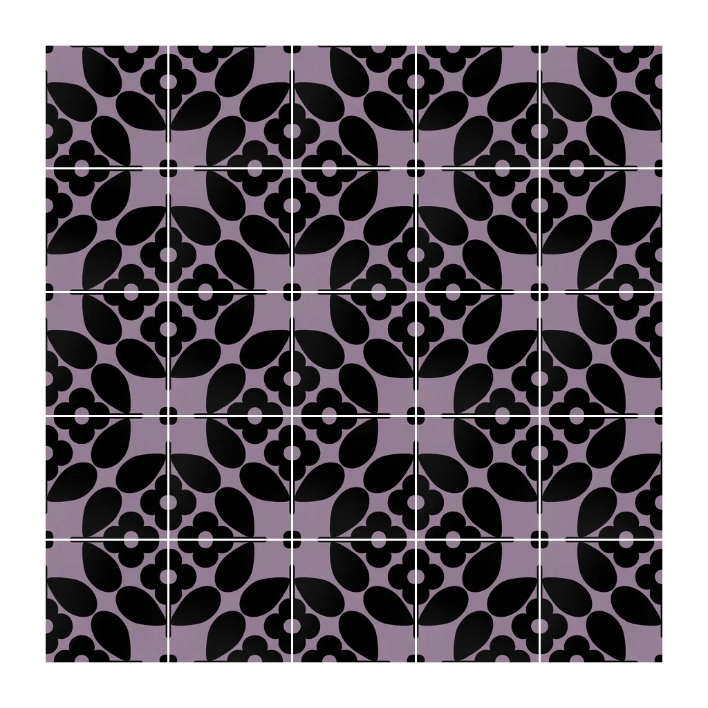 Pared revestida con Azulejo Sixties Color 10x10 Violeta Mate