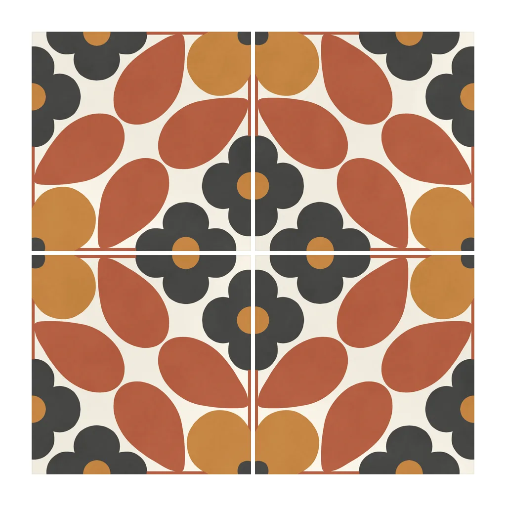 Azulejo Sixties Crema Brillo 10x10 Coral