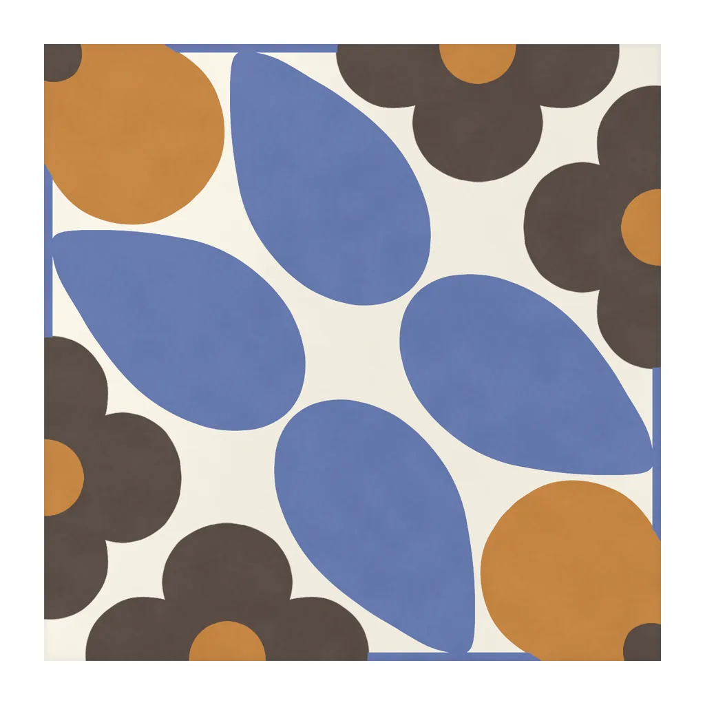 Azulejo Sixties Crema Brillo 10x10 Azul Océano, pieza suelta