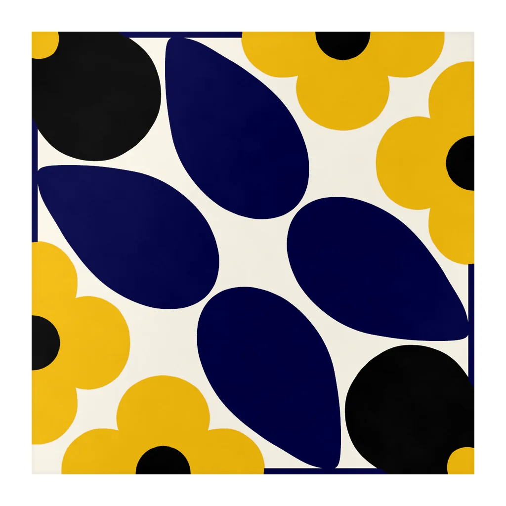Azulejo Sixties Crema Mate 10x10 Azul Índigo, pieza suelta
