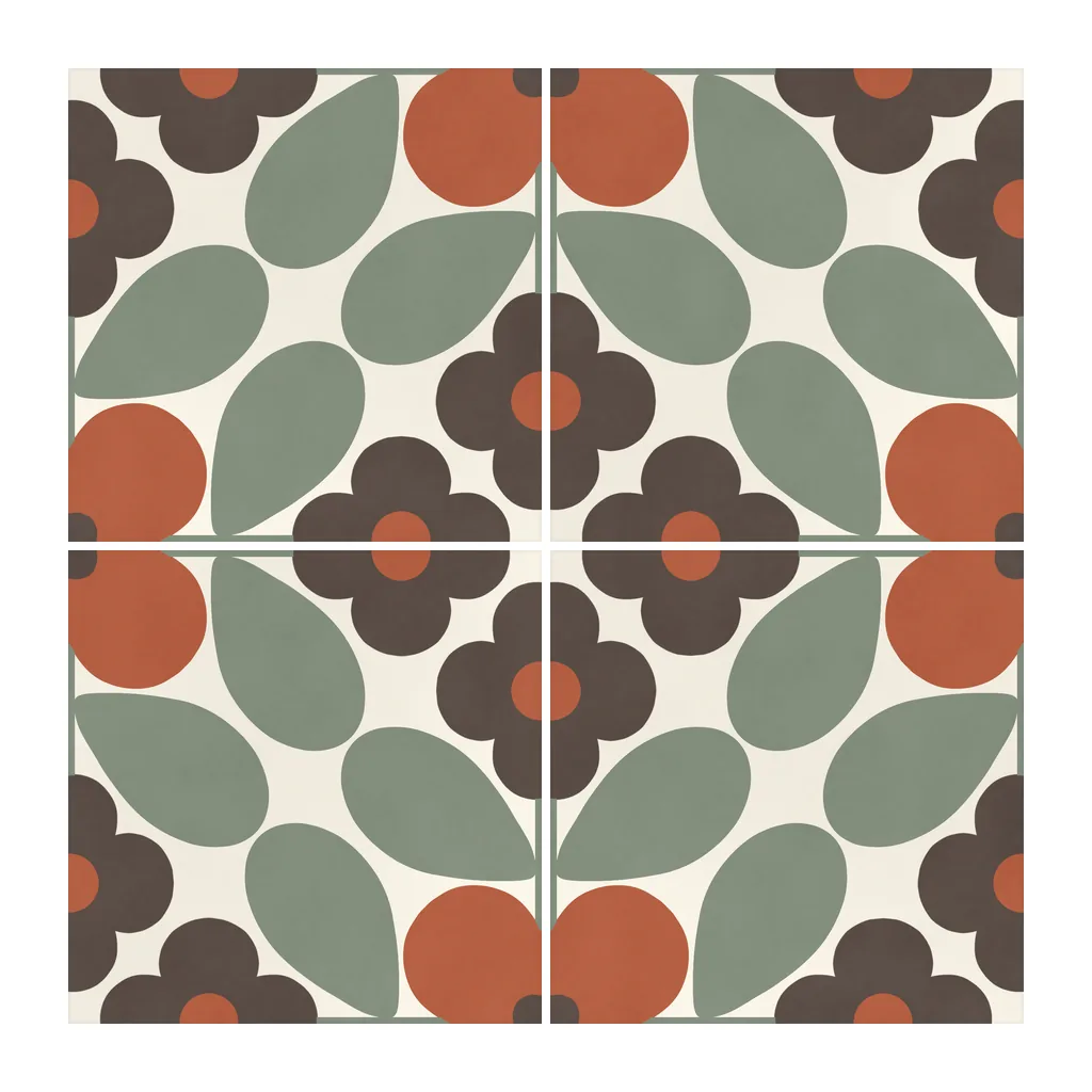 Azulejo Sixties Crema Brillo 10x10 Verde Caqui