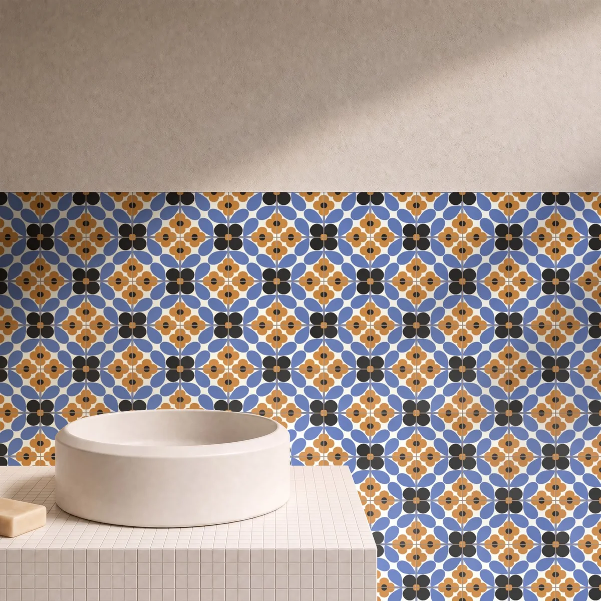 Otro ambiente con Azulejo Sixties Crema Brillo 10x10 Duna